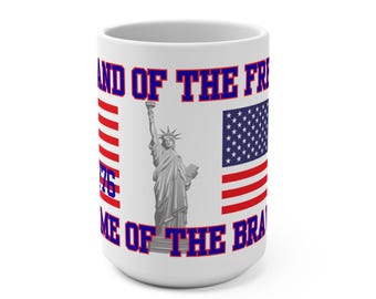 Taza de la Estatua de la Libertad, Tierra de la Libertad, con bandera estadounidense, 2026