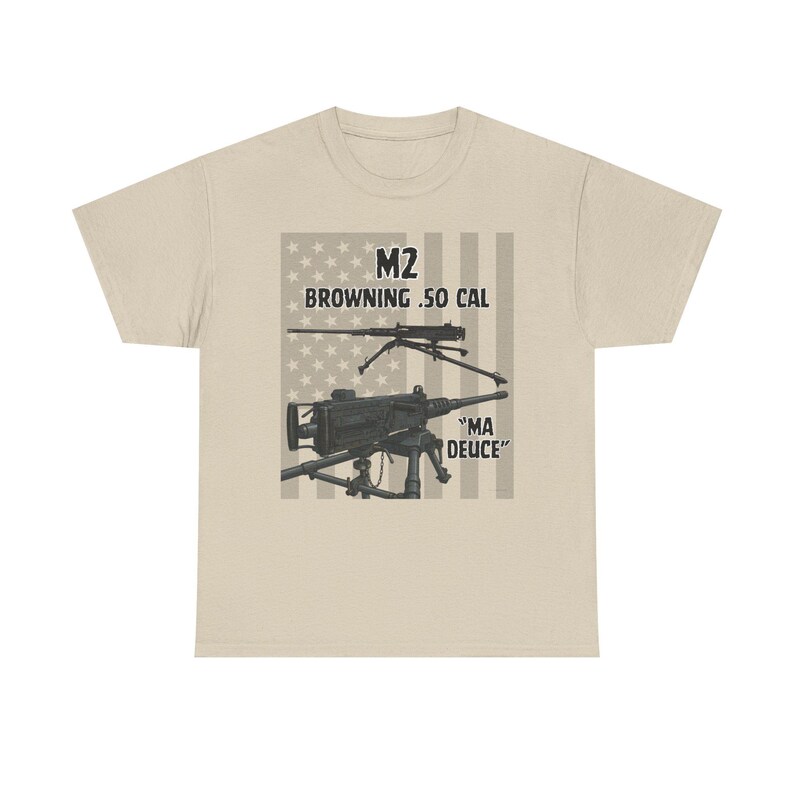 M2 Browning .50 Cal Machine Gun Tee | Military Weapon Illustration T-Shirt image 1