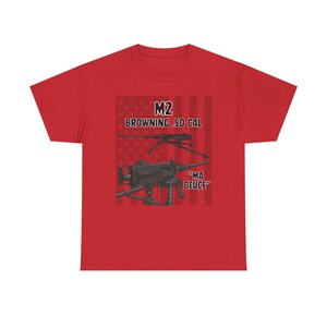 M2 Browning .50 Cal Machine Gun Tee | Military Weapon Illustration T-Shirt image 8