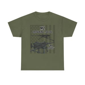 M2 Browning .50 Cal Machine Gun Tee | Military Weapon Illustration T-Shirt image 4