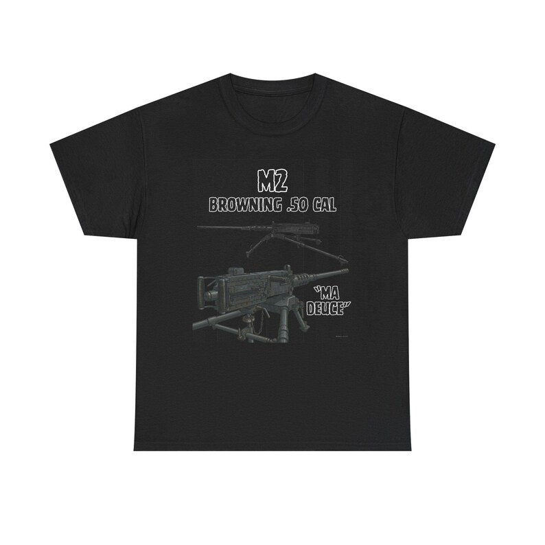 M2 Browning .50 Cal Machine Gun Tee | Military Weapon Illustration T-Shirt image 12