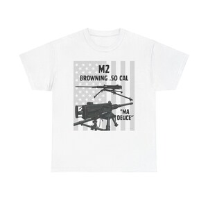 M2 Browning .50 Cal Machine Gun Tee | Military Weapon Illustration T-Shirt image 2