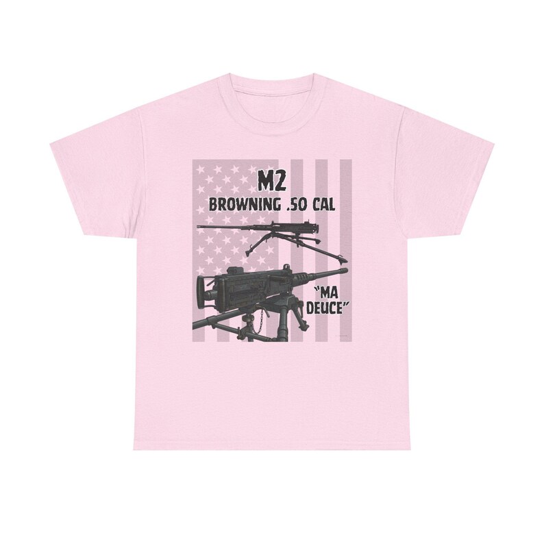 M2 Browning .50 Cal Machine Gun Tee | Military Weapon Illustration T-Shirt image 7