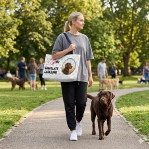 Torba weekendowa „Kocham mojego czekoladowego labradora retrievera” | Wzór psiej łapy