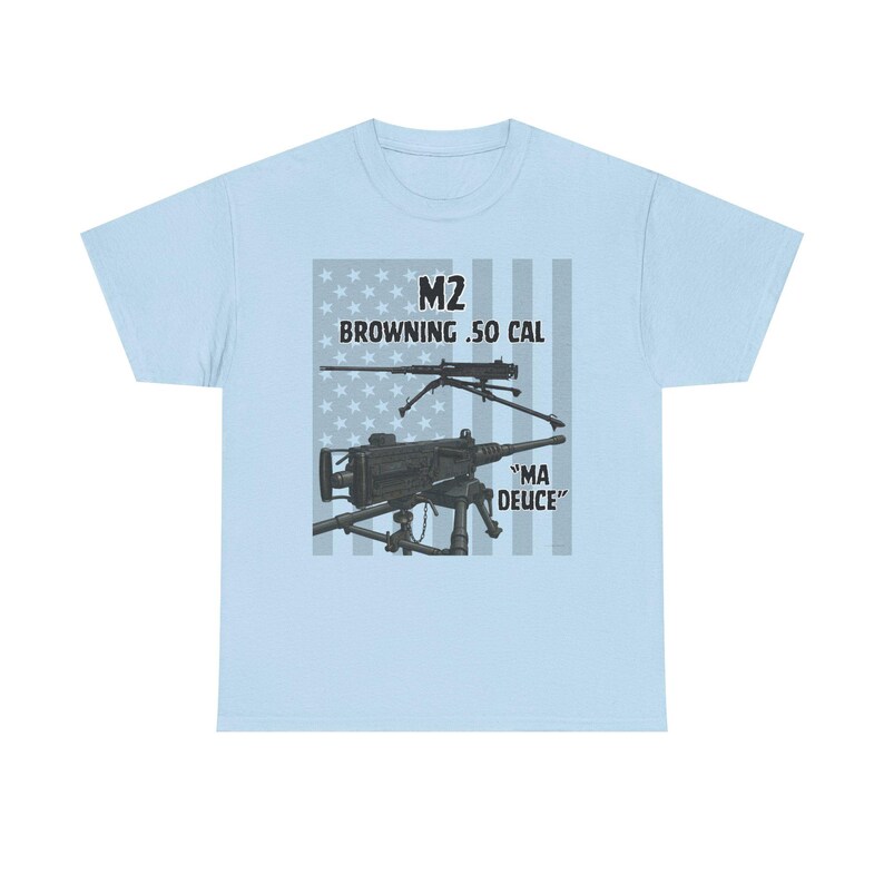 M2 Browning .50 Cal Machine Gun Tee | Military Weapon Illustration T-Shirt image 5