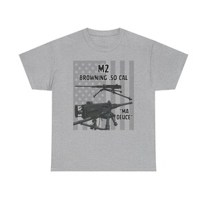 M2 Browning .50 Cal Machine Gun Tee | Military Weapon Illustration T-Shirt image 3