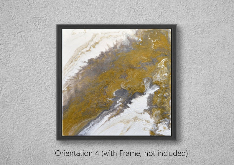 Gold & Silver 1 a 12x12 Abstract Painting Made W/ Gold Etsy