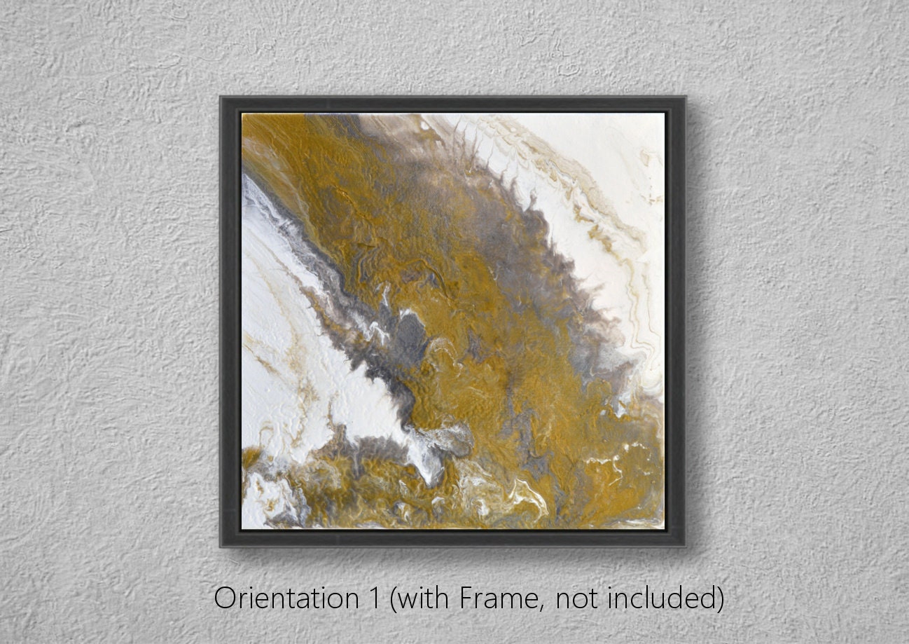 Gold & Silver 1 a 12x12 Abstract Painting Made W/ Gold - Etsy