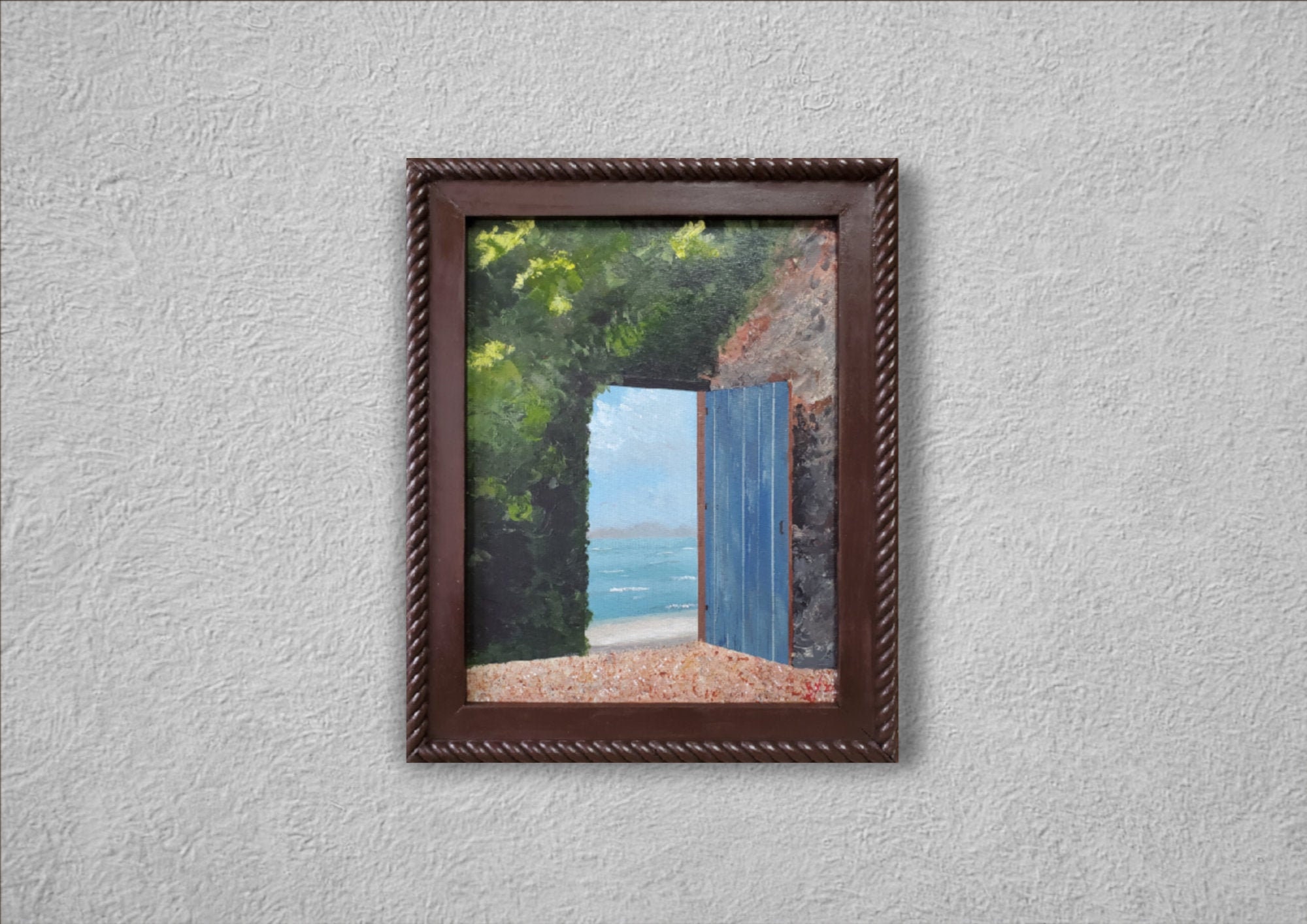  Approaching Storm Landscape Photo Paper Coastal Art Framed Wall  Art Print 12 x 18 Red Oak Frame : Handmade Products