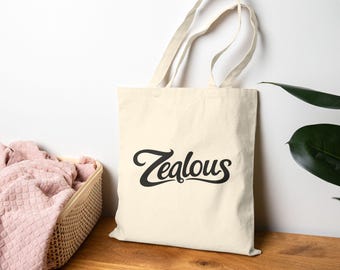 Zealous Cotton Canvas Tote Bag | 100% Heavy Canvas, 15x16" Reusable Eco-Friendly Shopping