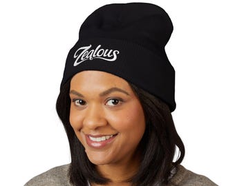 Zealous Embroidered Beanie | Cuffed Knit Winter Hat