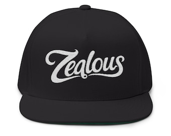 Zealous Embroidered Snapback Hat | Flat Bill Cap