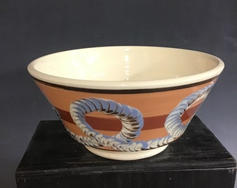 Mocha ware medium serving bowl handmade pottery