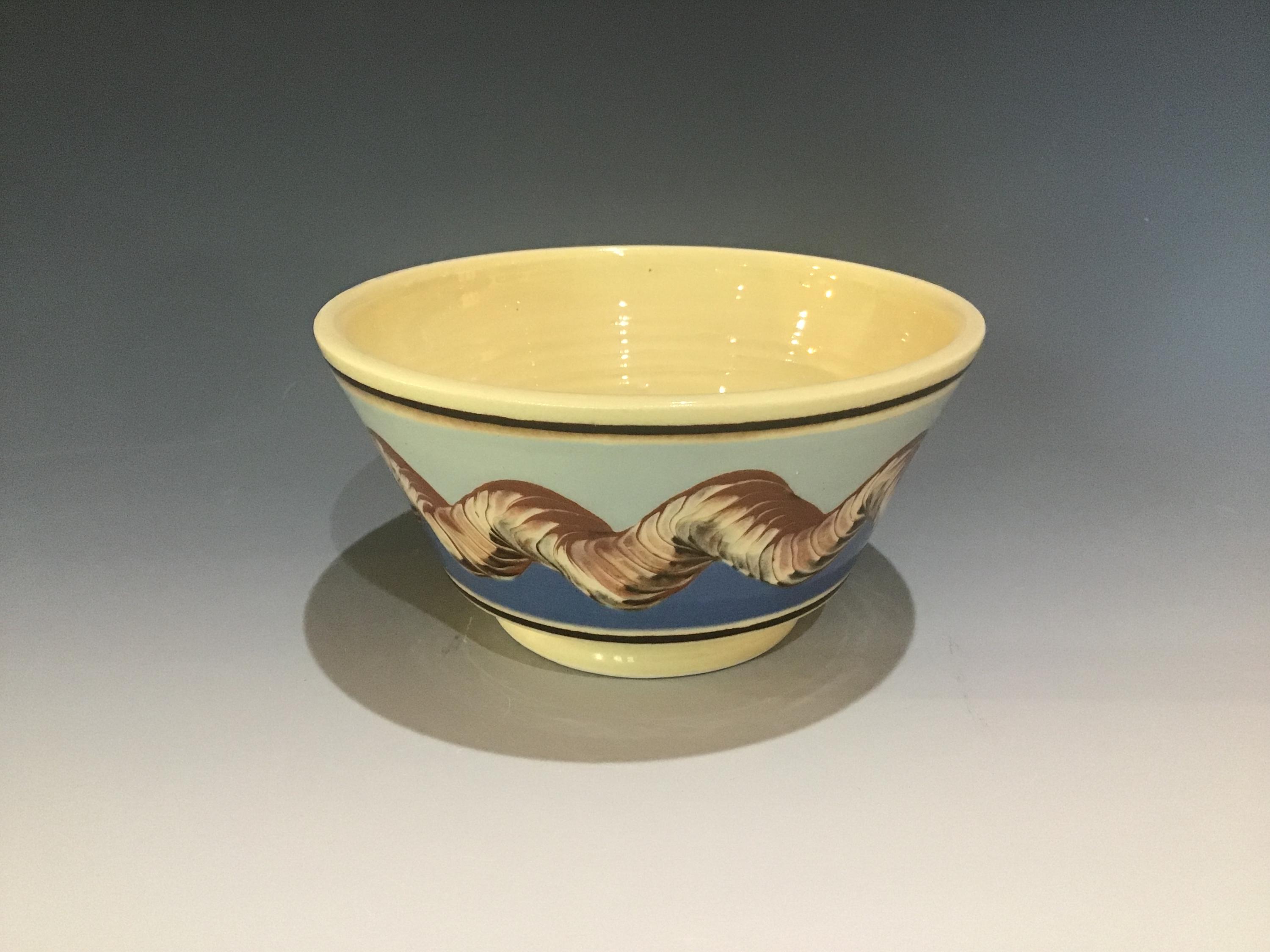 Mocha ware bowl handmade pottery