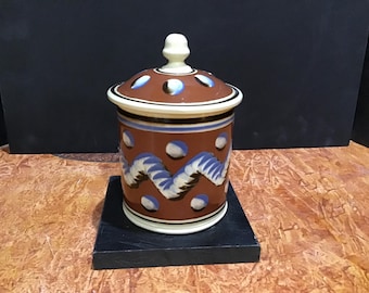 Jar mocha ware handmade pottery
