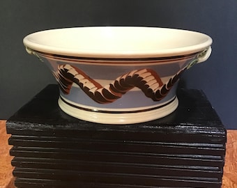 Mocha ware serving bowl handmade pottery