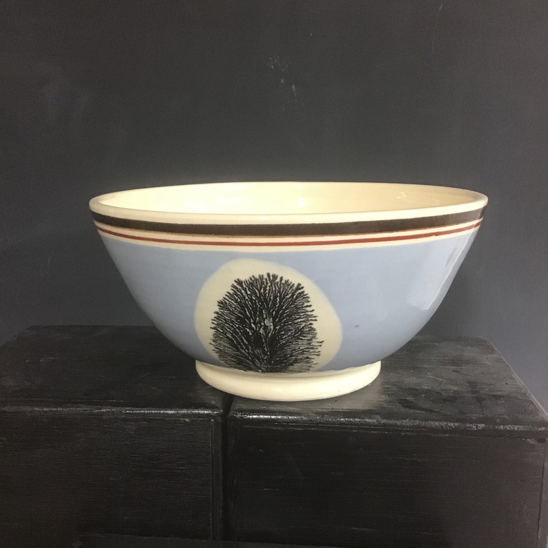 Mocha ware medium serving bowl handmade pottery