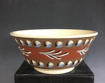 Mocha ware medium serving bowl handmade pottery