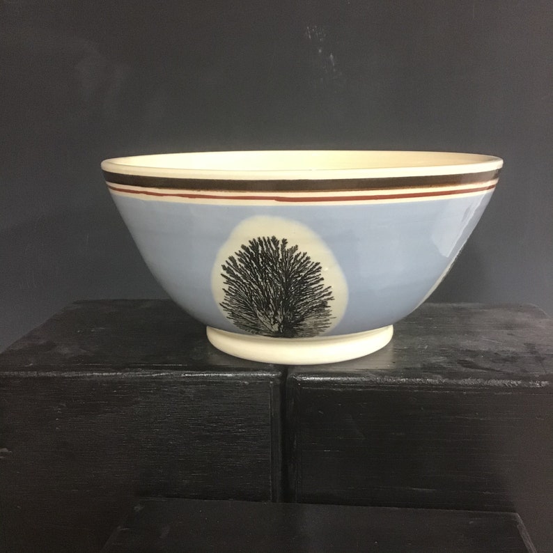 Mocha ware medium serving bowl handmade pottery