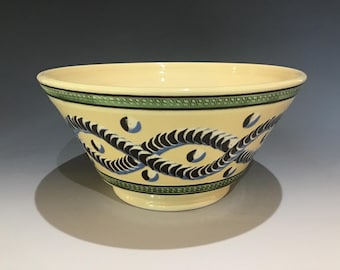 Mocha ware medium serving bowl handmade pottery