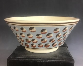 Mocha ware XL serving bowl handmade pottery