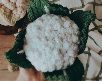 Crochet cauliflower, Crochet play food, Waldorf toy, Crochet kitchen set