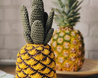 Crochet pineapple, Crochet play food, Waldorf toy, Crochet Kitchen Set