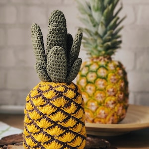 Crochet pineapple, Crochet play food, Waldorf toy, Crochet Kitchen Set