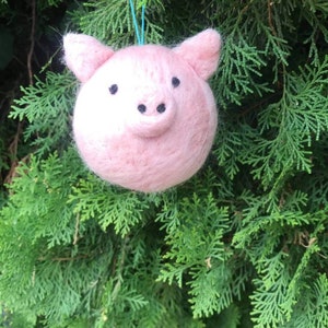 Felted Pig Ornament