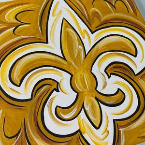Abstract interpretation of New Orleans NO Saints abstract painting art football
