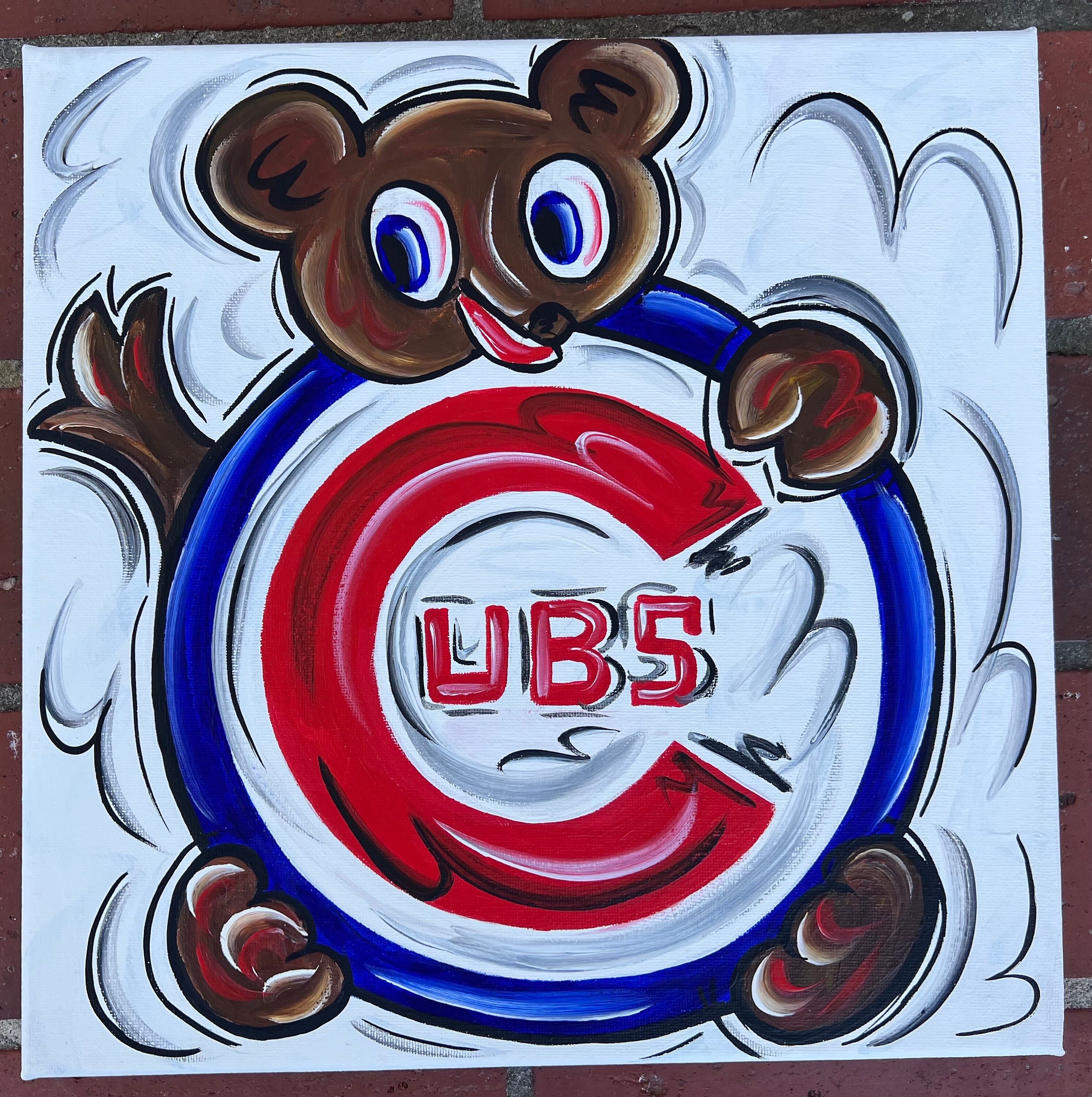 Cubs Deviantart Rapper Artist’s Interpretation of Chicago Cubs Baseball in Abstract, Painting ...