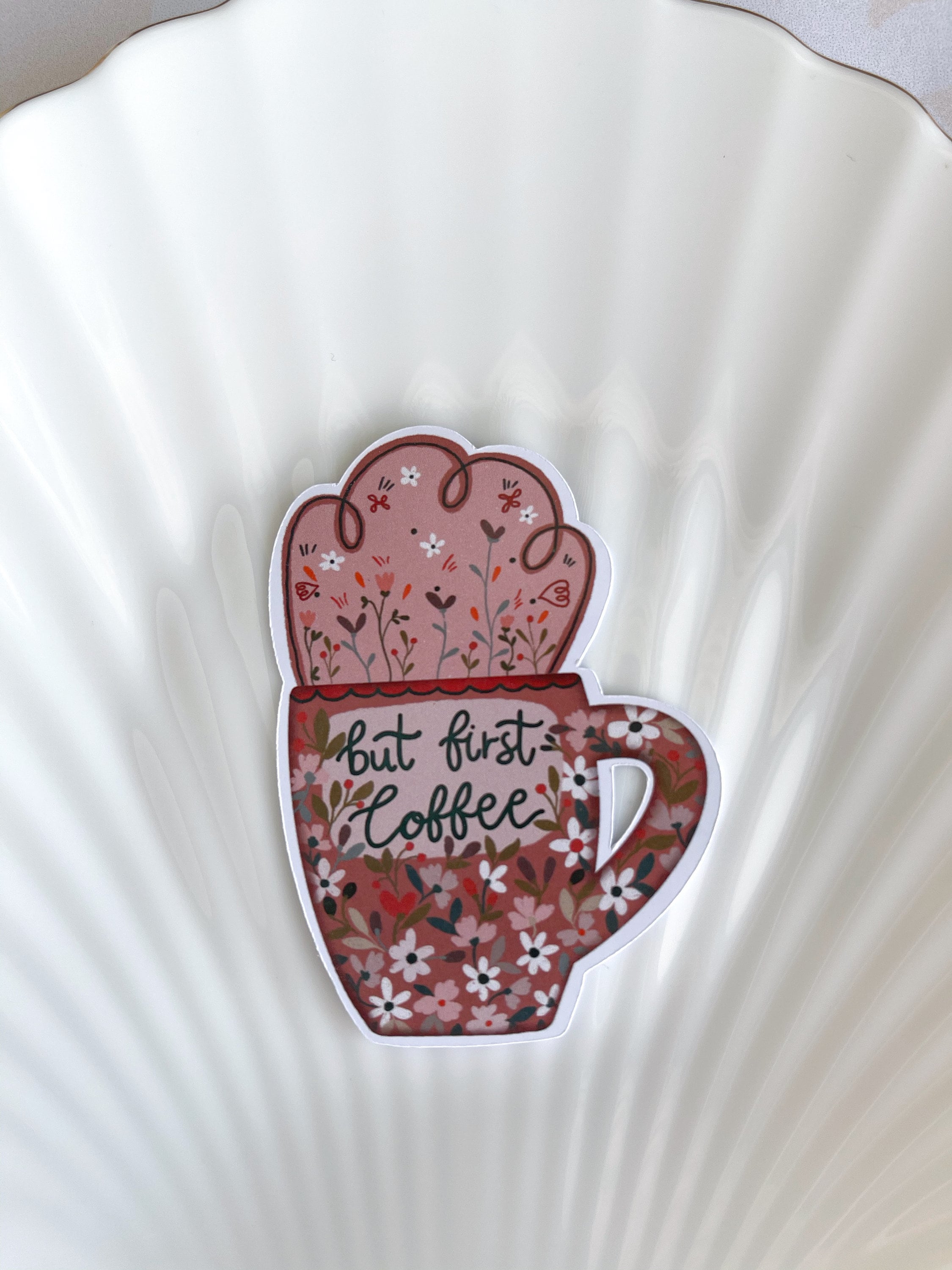 But Coffee First Sticker Coffee Mug Sticker Coffee Lover Etsy