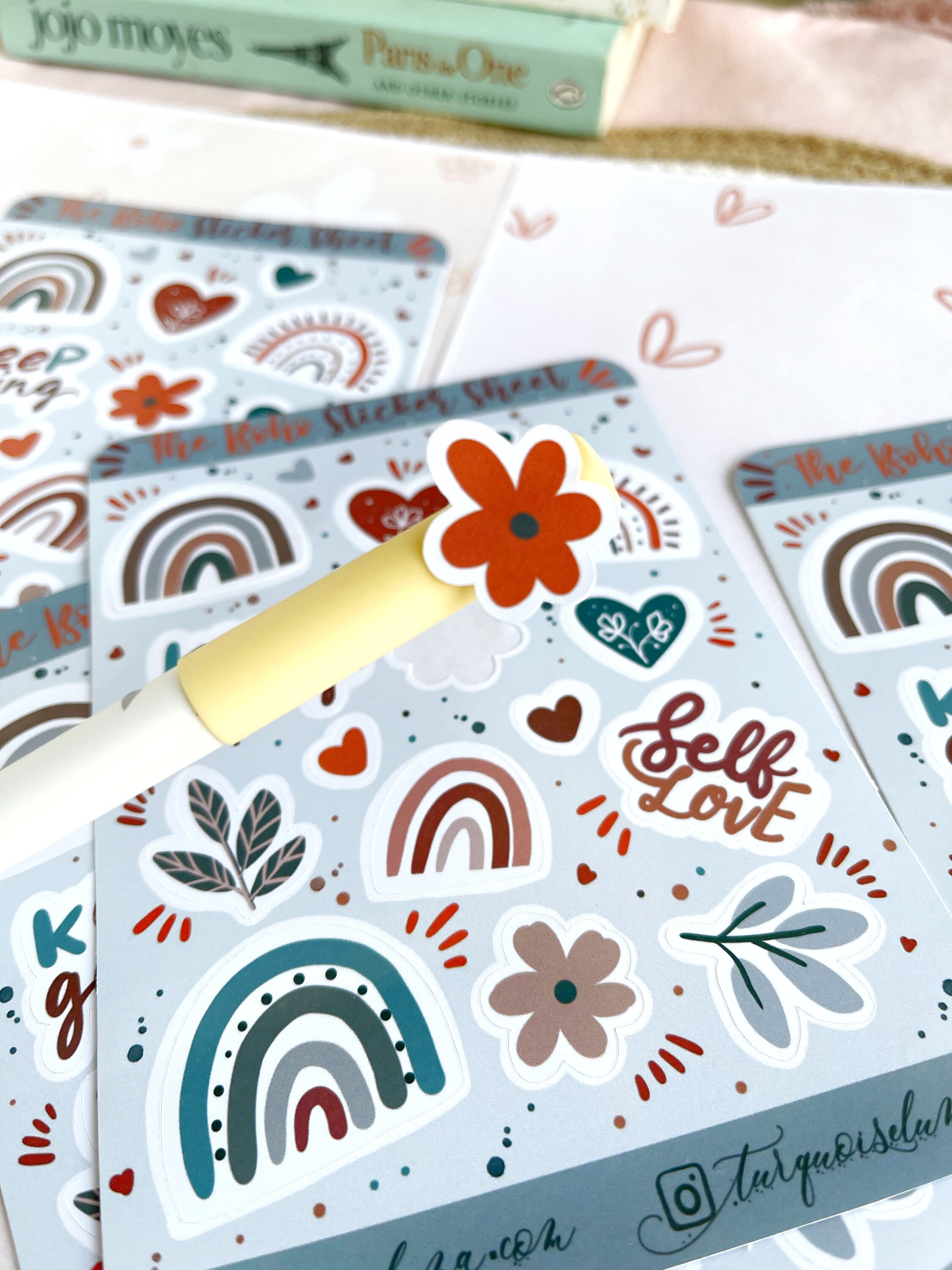 sticker sheet boho aesthetic sticker sheet journal etsy