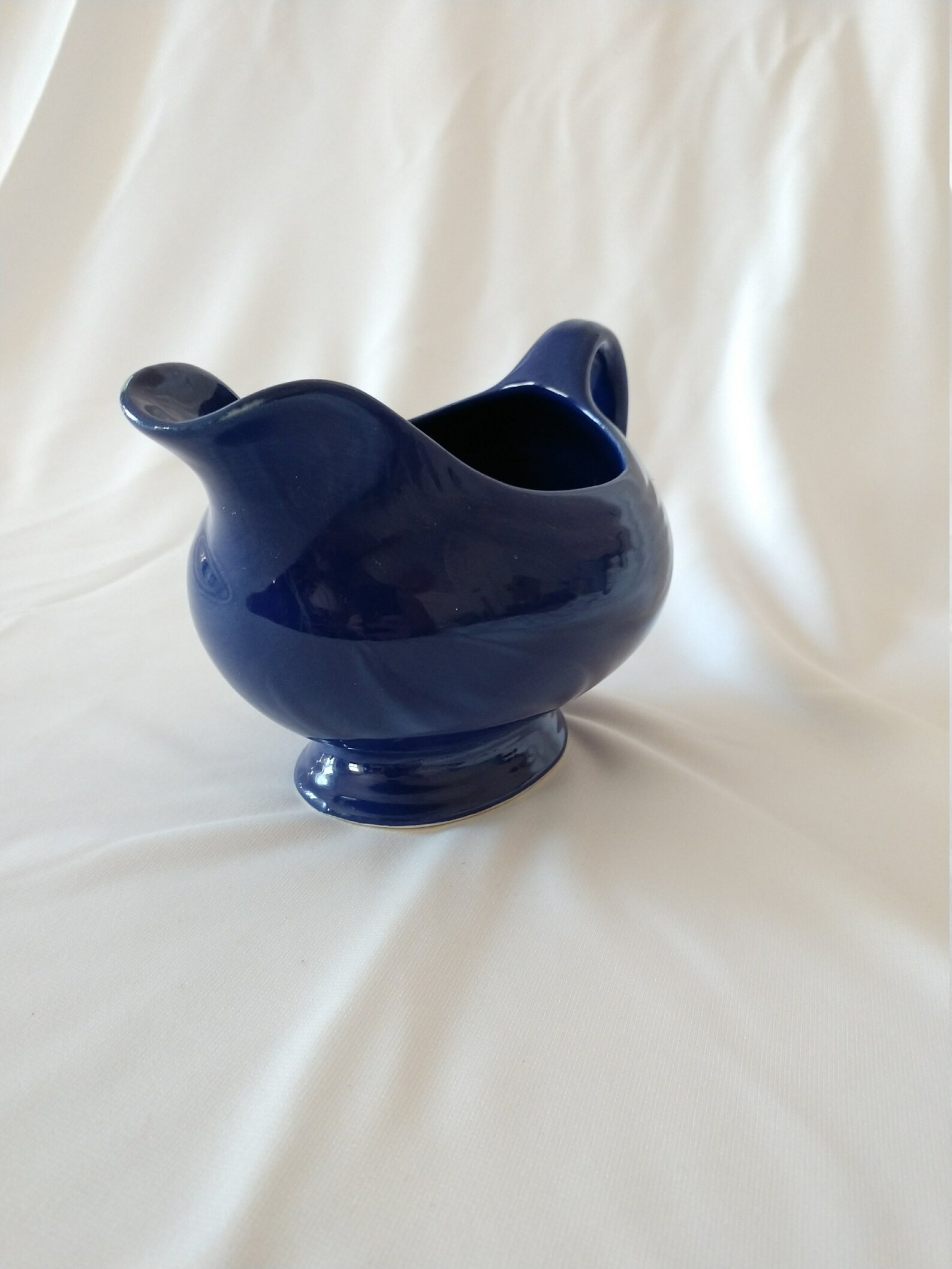 Vintage Fiestaware Navy Gravy Boat Etsy
