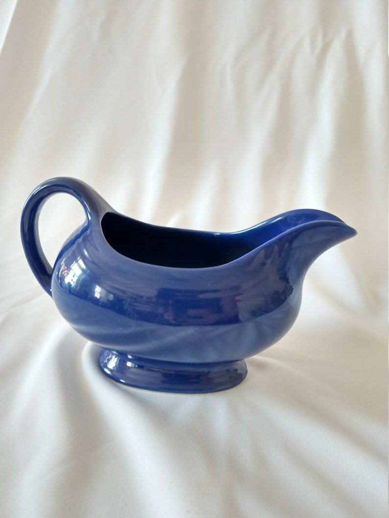 Vintage Fiestaware Navy Gravy Boat Etsy