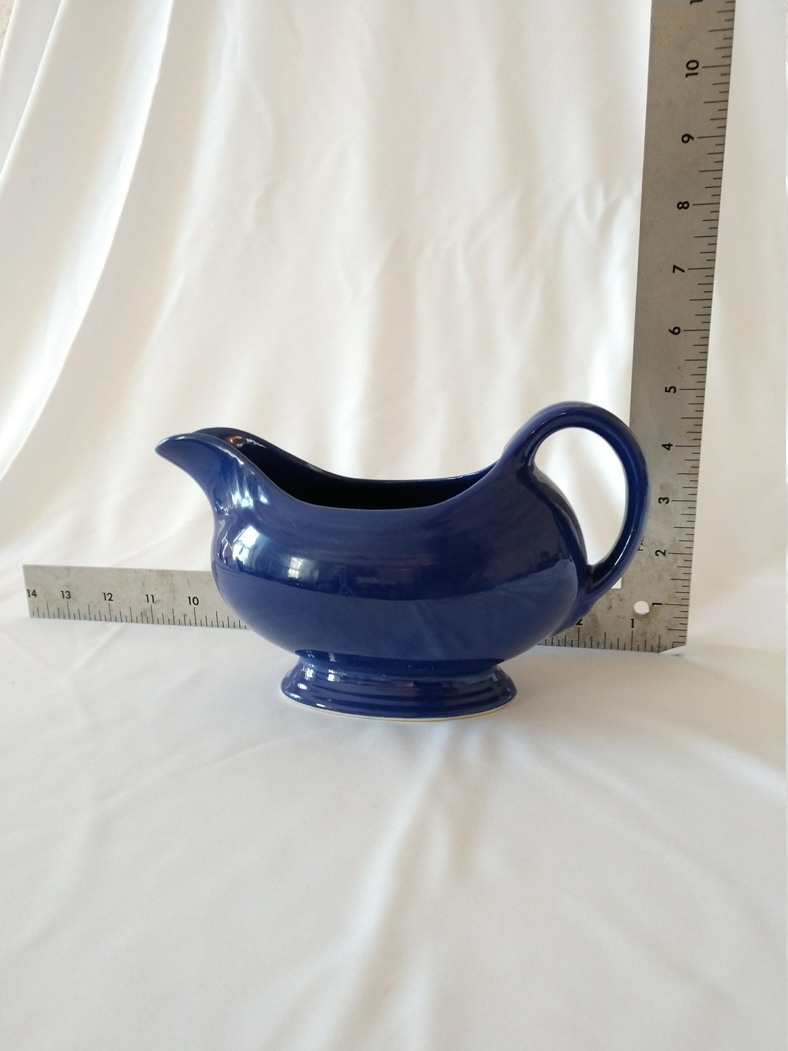 Vintage Fiestaware Navy Gravy Boat Etsy