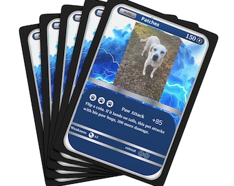Custom Photo Pet Trading Card Poker Playing Cards | Personalized Dog Deck