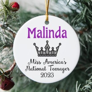 Personalized Pageant Title Holder Ceramic Ornament