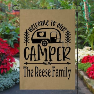 Personalized Campsite Flag - Welcome To Our Camper