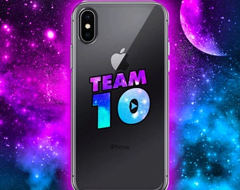 Team 10 Phone Case, Jake Paul iPhone Case, Transparent Case for iPhone 6/6s, iPhone 6s/6s Plus, iPhone 7/8, iPhone 7 Plus/8 Plus, iPhone X