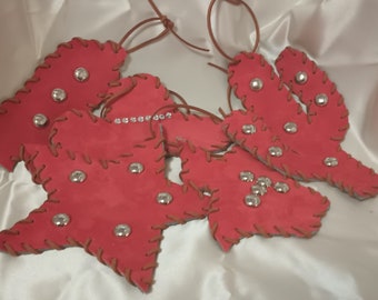 Leather Christmas Tree Ornaments