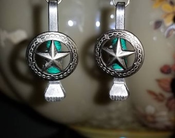 Pendientes-Clavo de herradura con Estrella de Texas