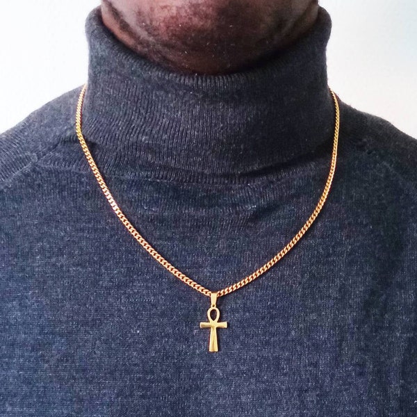 Collier égyptien pour homme, Pendentif égyptien pour homme, Ankh, Collier ethnique, Symbole Égyptien, idée de cadeau africain pour homme