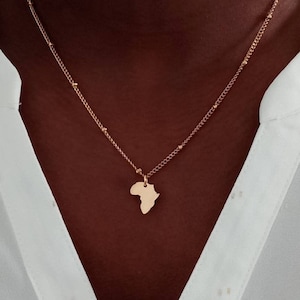Africa Necklace for Women, Africa Pendant Necklace for Women, Dainty Travel Necklace, Ethnic Necklace, African Gifts