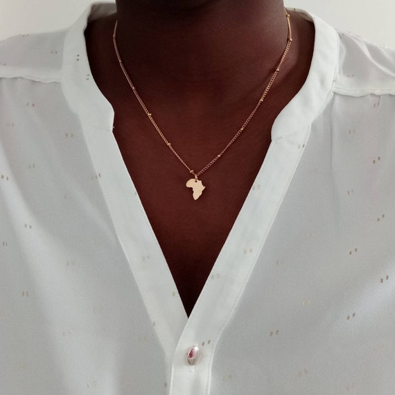 Collier de l'Afrique pour femme, Collier pendentif de l'Afrique pour femme, Collier de voyage délicat, Collier ethnique, Cadeaux Africain