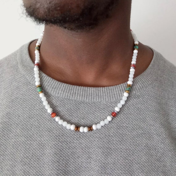 Amazon.com: 3 Stone Beads Men Necklace - Antique Raw Stones, Ancient African  Circles, Tribal Jewelry, Primitive Native American Accessories, Simple  Necklaces, Surfer Waterproof, Women Gift To Mens, Best Friend : Handmade  Products