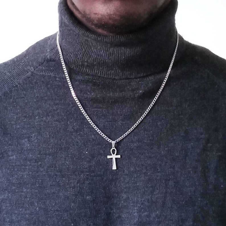 Collier symbole égyptien croix d'Ankh, Pendentif croix égyptienne pour homme, Collier pour homme pendentif d'Égypte antique, cadeau pour lui image 1