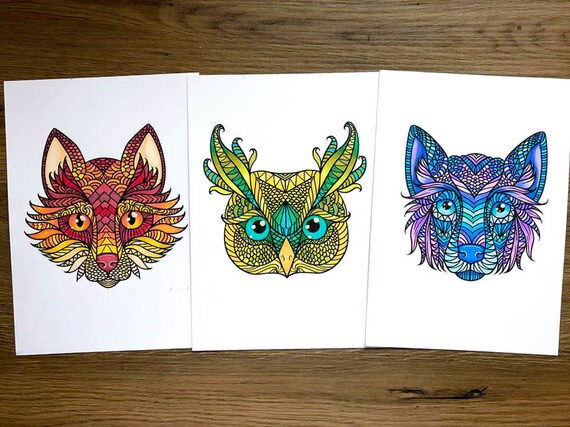 Mandala Fox coloring page/ instant download/ printable coloring page/ adult coloring page/ mandala animal coloring book