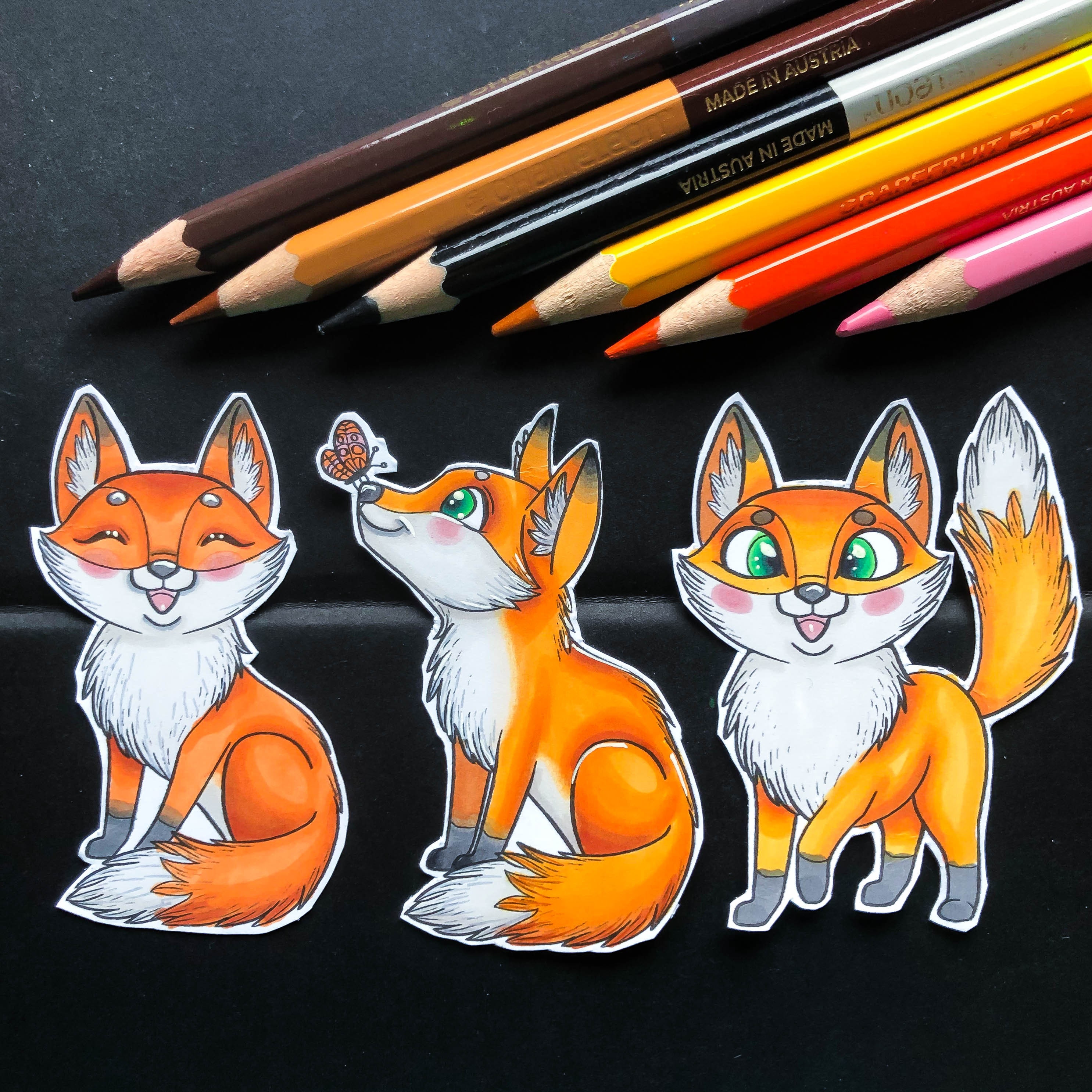 Download Cute Fox Digistamp Set Digital Stamp Set Instant Download Etsy