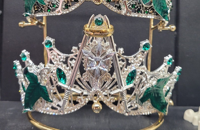 One tiara to rule them all: Lord of the rings inspired silver and green tiara preorder for next batch of tiaras 2swords/bright tiara